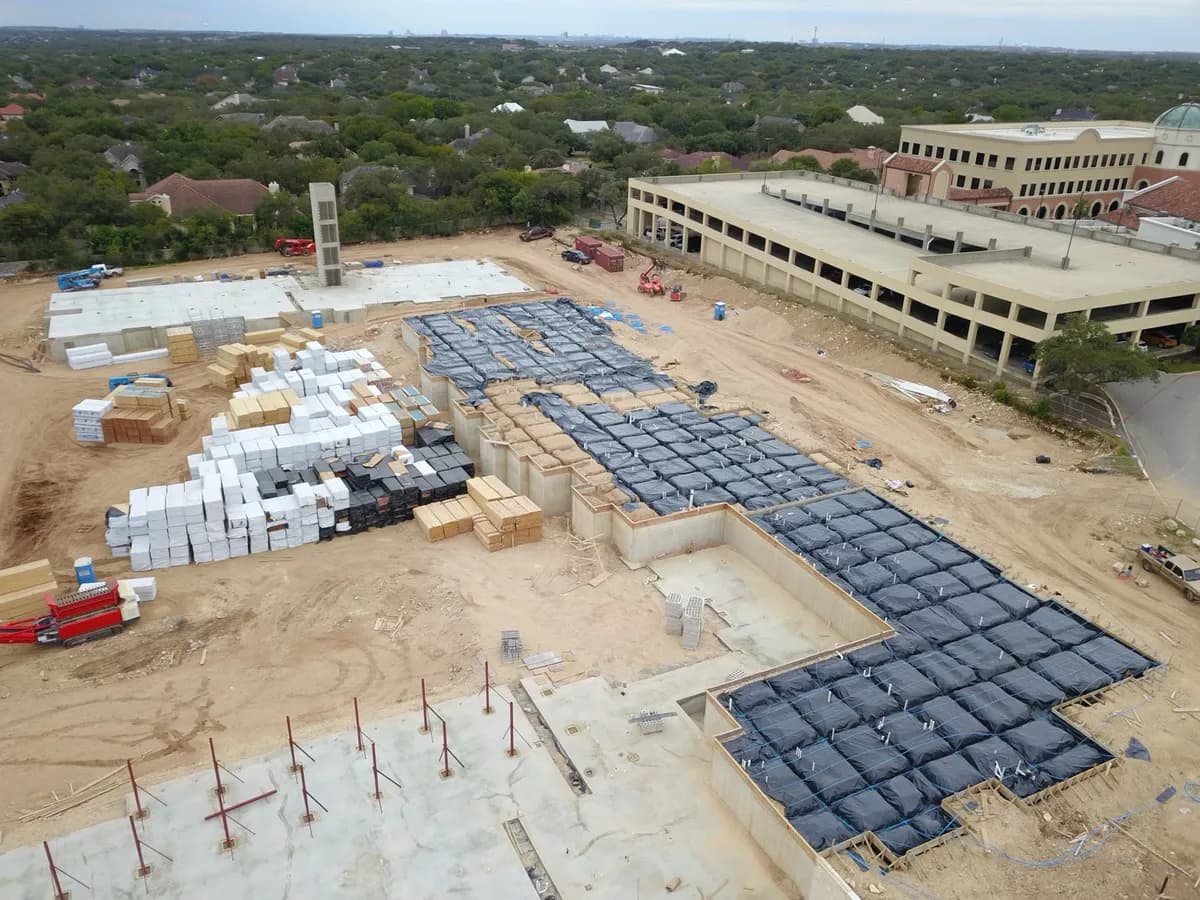 Active concrete pour on commercial project